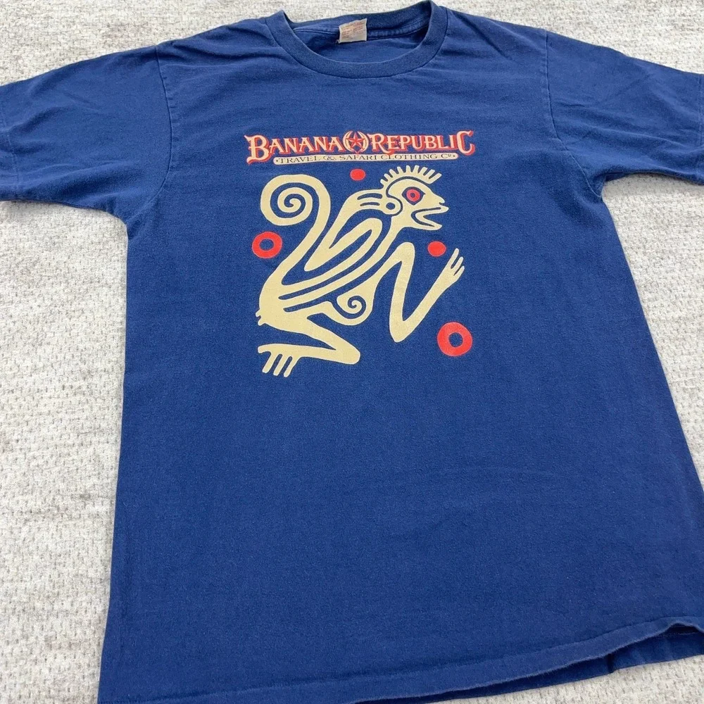 Vintage Banana Republic Shirt‎ Men Large Blue 80s 90s Single Stitch USA Safari
